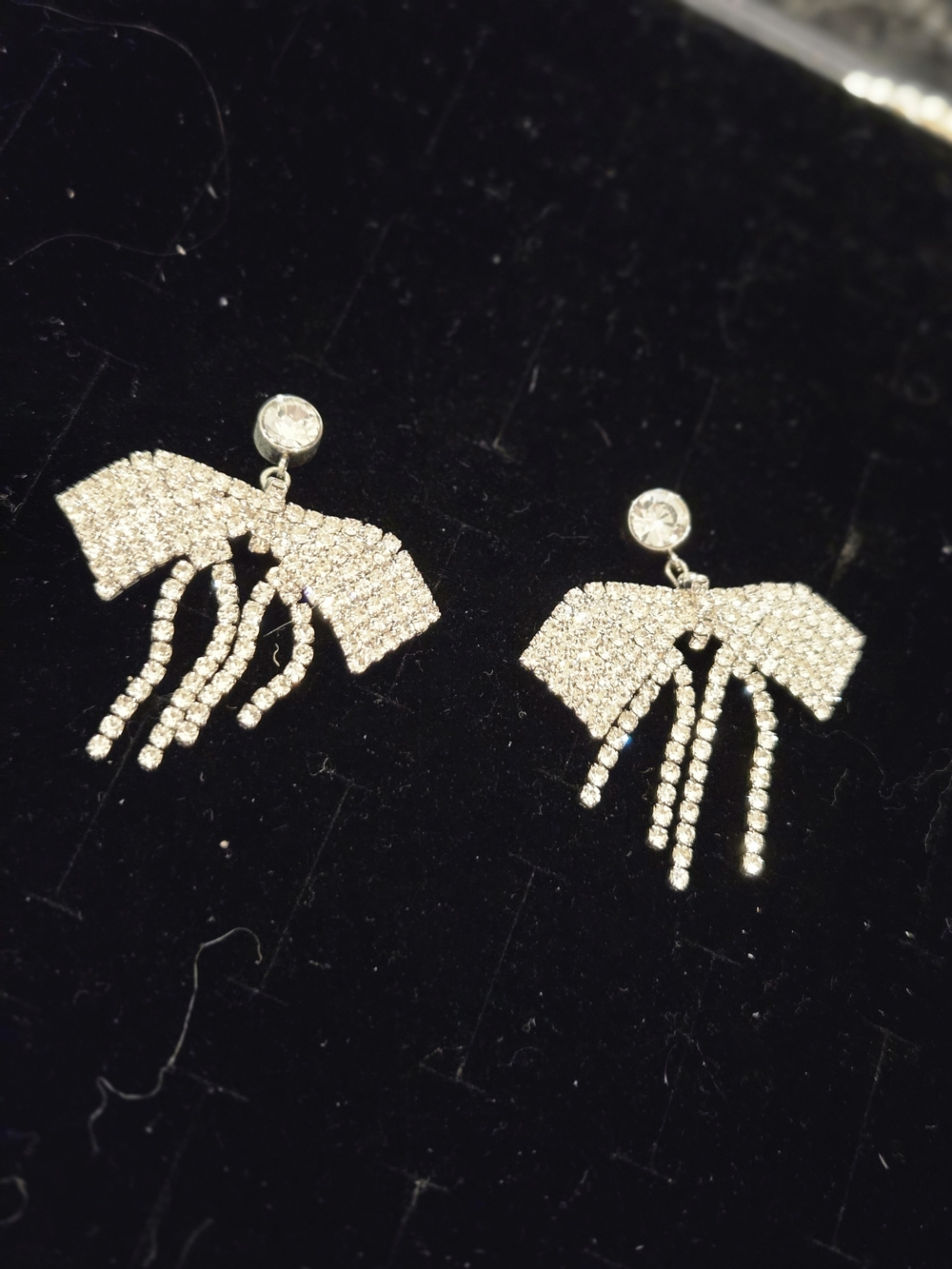 Silver Tone Crystal Fringe Drop Earrings - Women Jewelry